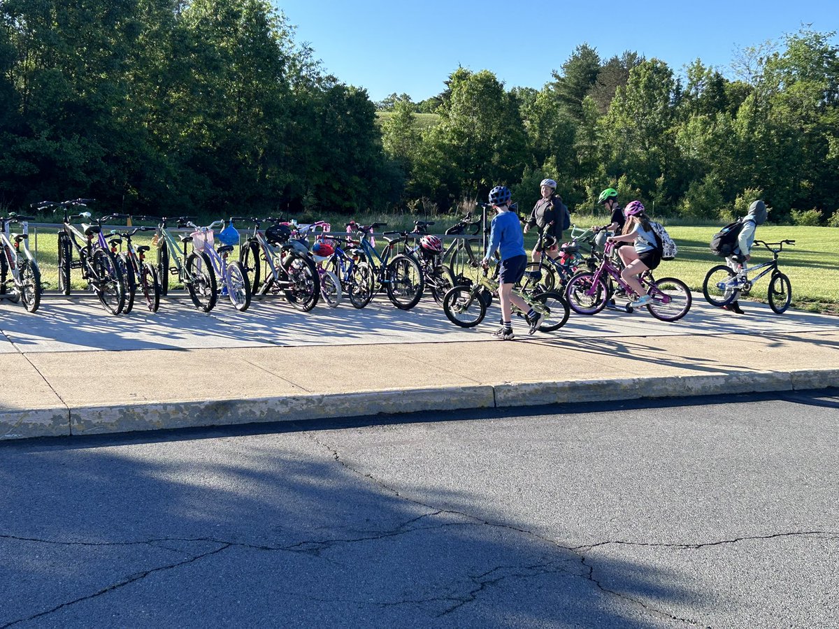 Bike or Walk to school day! Love the full bike rack.
