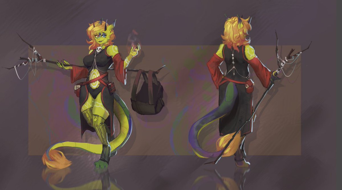 Big thanks to <a href="/razormainer/">watwater | Live2D Artist</a> for the amazing ref-sheet front &amp; back of my Kobold Lady Petra S. Spoonful (Spoop for short)
I'll gladly use the art for D&amp;D VTT and maybe more in the future
Give the man a lot of love and stuff 'cause he's been cooking a lot!
I can't thank-him enough!