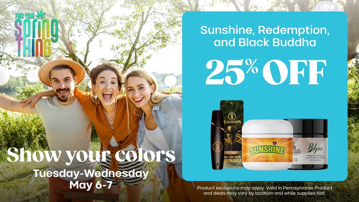 🌿 25% OFF Sunshine Cannabis, Redemption, and Black Buddha! ☀️🧘‍♀️🖤 We’re loving these vibes — what are your favorite strains from these brands?👇 Drop your go-to picks in the comments!
.
<a href="/SunshineCannab2/">Sunshine Cannabis</a> <a href="/blkbuddhacanna/">BlackBuddhaCannabis</a> <a href="/redemptioncanna/">Redemption Cannabis</a>