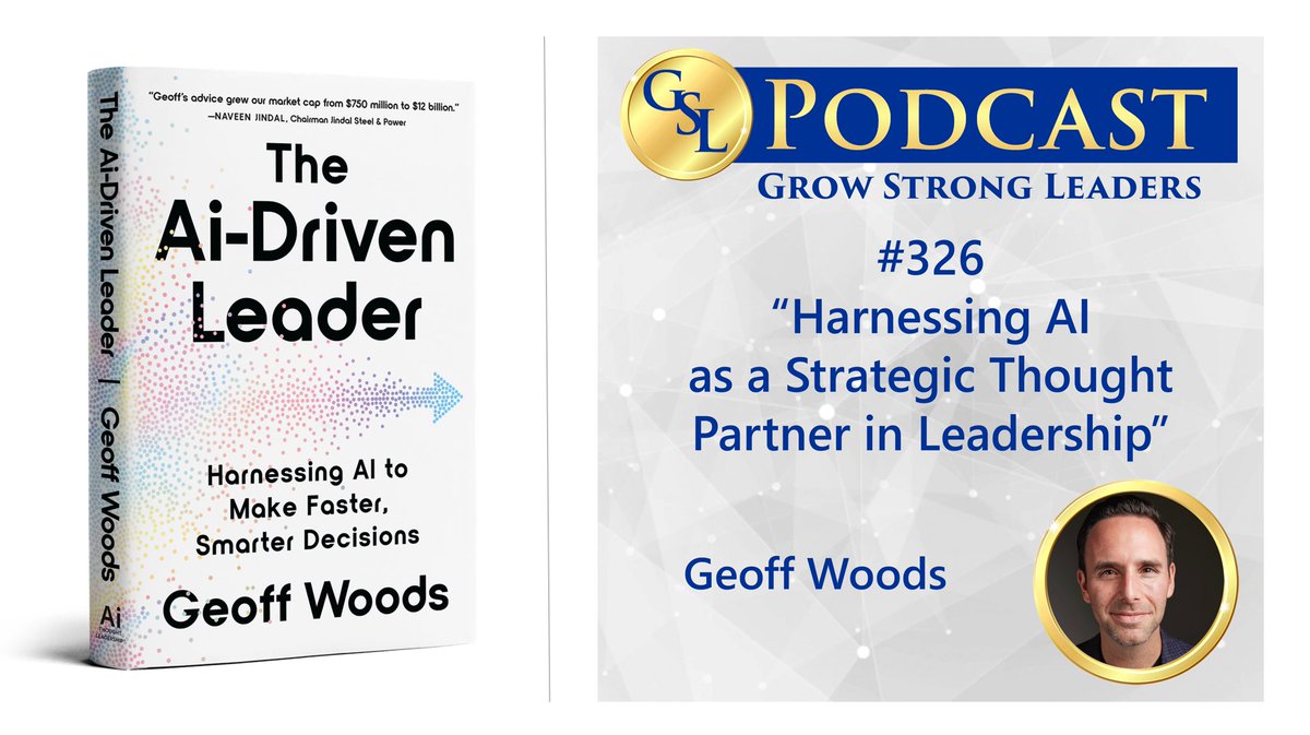 Meredith Bell - @meredithbell.bsky.social (@meredithmbell) on Twitter photo How can leaders use AI to unlock new levels of strategic thinking and team collaboration? <a href="/geoffwoods/">Geoff Woods</a>, author of 𝙏𝙝𝙚 𝘼𝙄 𝘿𝙧𝙞𝙫𝙚𝙣 𝙇𝙚𝙖𝙙𝙚𝙧, has answers and shares them in this thought-provoking conversation.
growstrongleaders.com/geoff-woods/ How can leaders use AI to unlock new levels of strategic thinking and team collaboration? <a href="/geoffwoods/">Geoff Woods</a>, author of 𝙏𝙝𝙚 𝘼𝙄 𝘿𝙧𝙞𝙫𝙚𝙣 𝙇𝙚𝙖𝙙𝙚𝙧, has answers and shares them in this thought-provoking conversation.
growstrongleaders.com/geoff-woods/