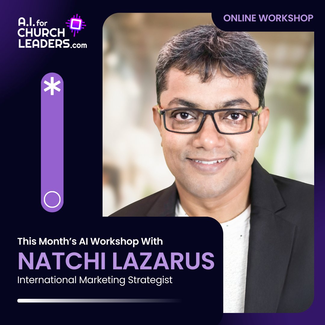 The next AI workshop is happening on May 30! Natchi Lazarus will show you how to deploy your first AI Agent so you can automate ministry outreach, and increase your impact: aiforchurchleaders.com/workshop/minis…
