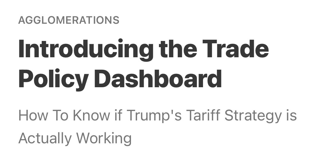 🚨 Tariffs are the controversial centerpiece of President Trump’s plan for a new Golden Age of American prosperity.

How should we judge the tariff agenda on Trump’s own terms?

To answer this, today we’re launching the EIG Trade Policy Dashboard. Here’s what you need to know. 🧵