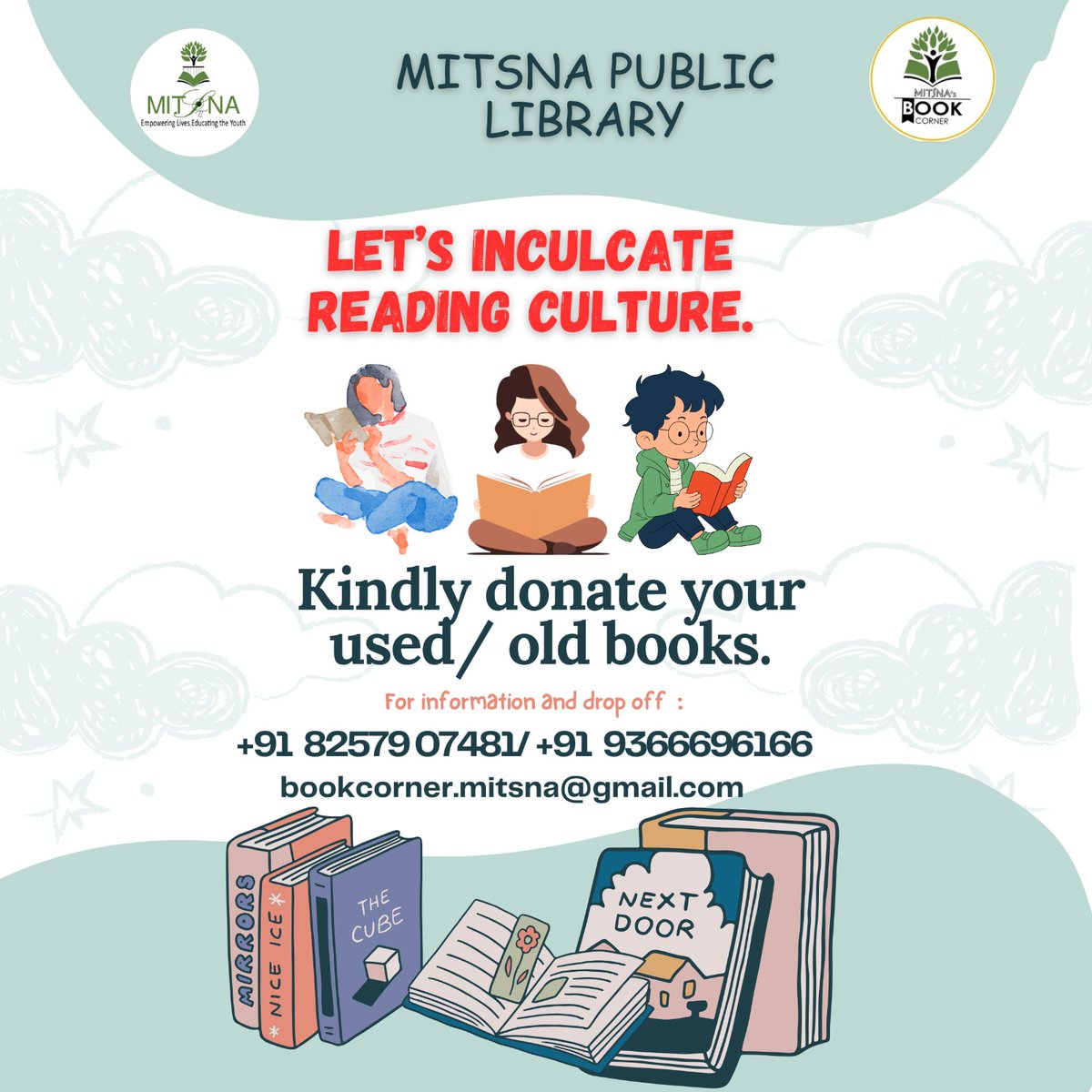 As part of our ongoing commitment to community development and education, MitSna is proud to launch its "Public Library" at the office.

We invite you to donate your used or pre-loved books and support our efforts to foster a culture of reading within the community.
