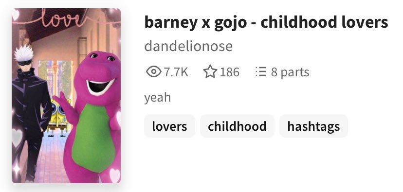 maobei marah nggak yah kalau isi privatternya ternyata ff barney x gojo yang ditulis sama ebam?