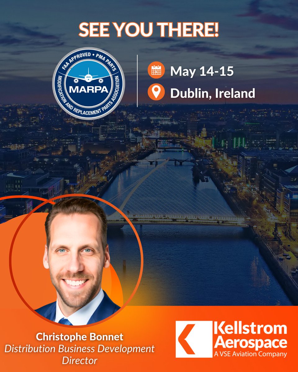 Christophe Bonnet is looking forward to seeing you next week at the MARPA EMEA conference! ✈️To schedule a meeting in advance, please email: marketing@kellstromaerospace.com!

#MARPAEMEA #KellstromAerospace #Distribution #OEM #MRO