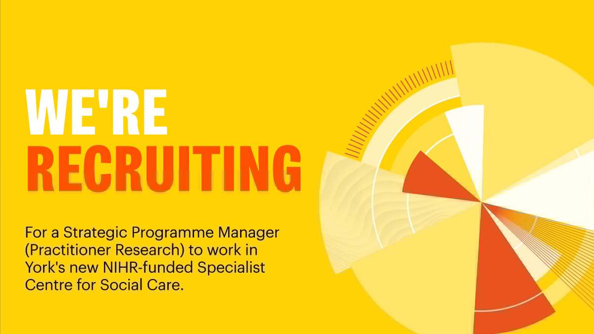 📢 Job Opportunity: Strategic Programme Manager 📢

In a new, outward-facing role that will encourage and support social care practitioners into research opportunities. 

Full-time, fixed-term contract, with applications closing on 21 May. 

Find out more: jobs.york.ac.uk/vacancy/strate…
