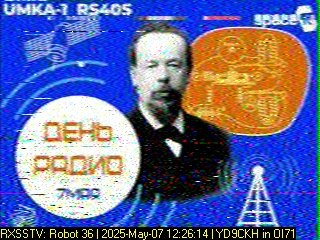 UMKA-1 #SSTV over Bali, 2025-05-07, 12:26 UTC.
#RS40S #UMKA1 #RADIODAY