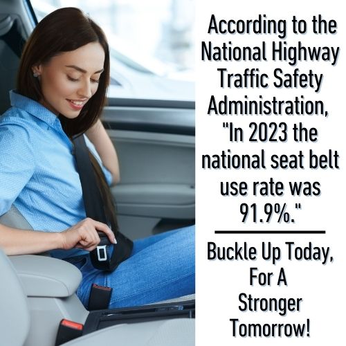 🚗 Seatbelts save lives! According to NHTSA, "In 2023 the national seat belt use rate was 91.9%." #BuckleUp today, for a stronger tomorrow!

👉 Learn more online: nhtsa.gov/vehicle-safety…

#TraumaAwarenessMonth #injuryprevention