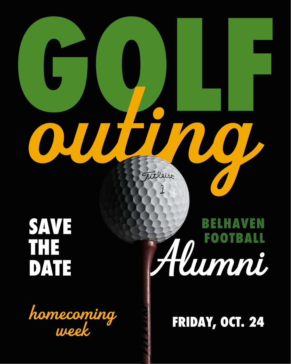 1st Annual Belhaven Football Golf Outing is live!
We are excited for this event for all <a href="/BelhavenFB/">Belhaven Football</a> Alumni, Families, and Friends to come together as a part of Homecoming Weekend!

Register at belhavenfootballcamps.com
Any questions, contact myself or <a href="/Wesdus22/">Wes Dusek</a> 

#FIGHT
