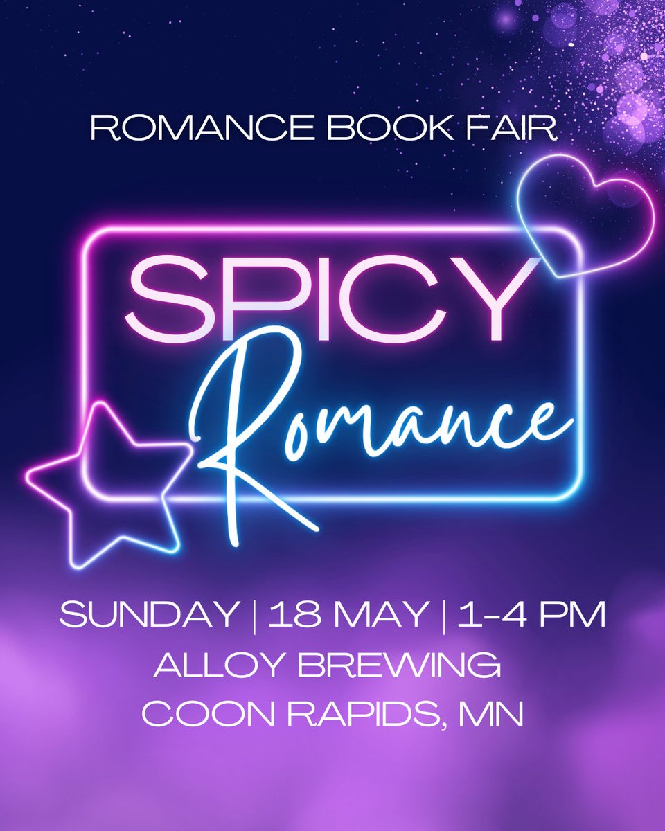 Love SPICY Romance books and miss the vibe only the scholastic book fair could provide? Come check out the Spicy Romance Book Fair at Alloy!
Sunday May 18th - 1-4pm - Alloy Brewing in Coon Rapids, MN
Food Truck @TheODBBam Meat &amp; Greet onsite from 1-7pm as well!