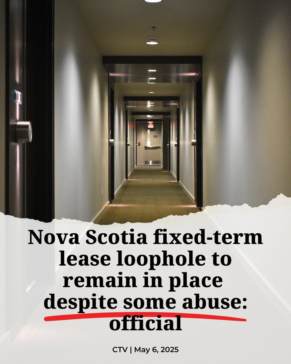 Even Tim Houston’s government agrees—the fixed-term lease loophole is being abused. It must be closed. 

Tell Tim to step up for renters and close the loophole: nsndp.ca/close-fixed-te…