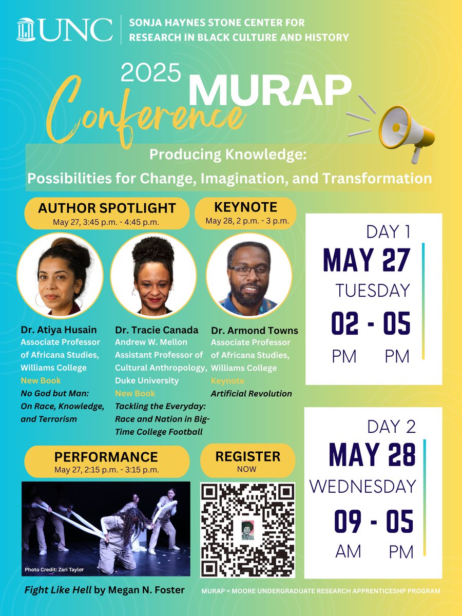 🎓 Join us for the 2025 MURAP Conference! Now in its 31st year, this 2-day event brings together scholars &amp; academic leaders for a celebration of research! 📅 May 27th (2-5pm) &amp; May 28th (9am-5pm)📍 Sonja Haynes Stone Center🎤 Keynote Address, Author Spotlight, Live performance!