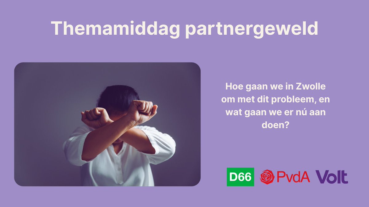 D66Zwolle (@d66zwolle) on Twitter photo Nederland heeft één van de hoogste femicidecijfers in Europa. Ook in #Zwolle nemen de meldingen over huiselijk-, seksueel, en partnergeweld toe. Hoe gaan we hier in Zwolle om met dit probleem, en - nog belangrijker - wat gaan we er vanaf vandaag aan doen? Nederland heeft één van de hoogste femicidecijfers in Europa. Ook in #Zwolle nemen de meldingen over huiselijk-, seksueel, en partnergeweld toe. Hoe gaan we hier in Zwolle om met dit probleem, en - nog belangrijker - wat gaan we er vanaf vandaag aan doen?