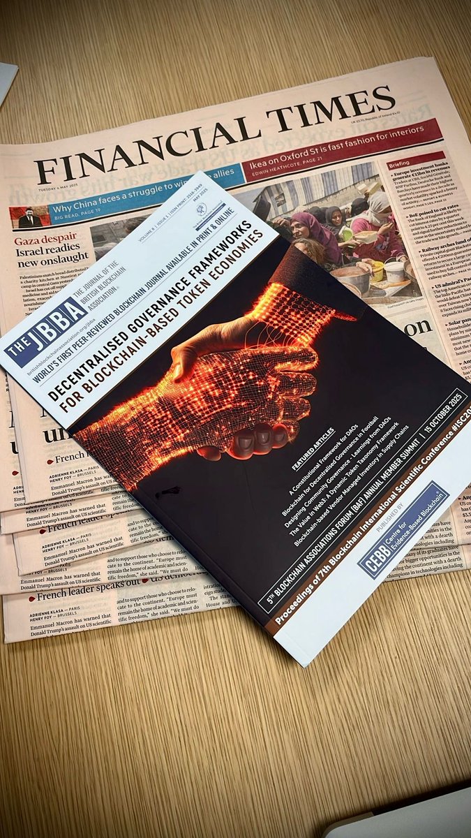 Brit_blockchain's tweet photo. We spotted a few attendees reading the latest issue of The #JBBA at the @ftlive Digital Assets Summit!

It’s always encouraging to see global decision-makers and industry leaders engaging with evidence-based blockchain research in real time.

#JBBA #Blockchain #FTSummit #FTDigitalAssets #EvidenceBasedBlockchain