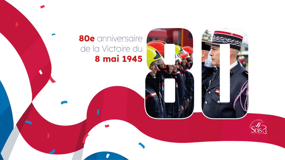 [#Commémoration] 🇫🇷 Aujourd'hui, la France commémore le 80e anniversaire de la Victoire du 8 mai 1945. Dans de nombreuses villes en Seine-et-Marne, les sapeurs-pompiers et jeunes sapeurs-pompiers du #Sdis77 sont présents lors de ces cérémonies pour perpétuer le devoir de mémoire