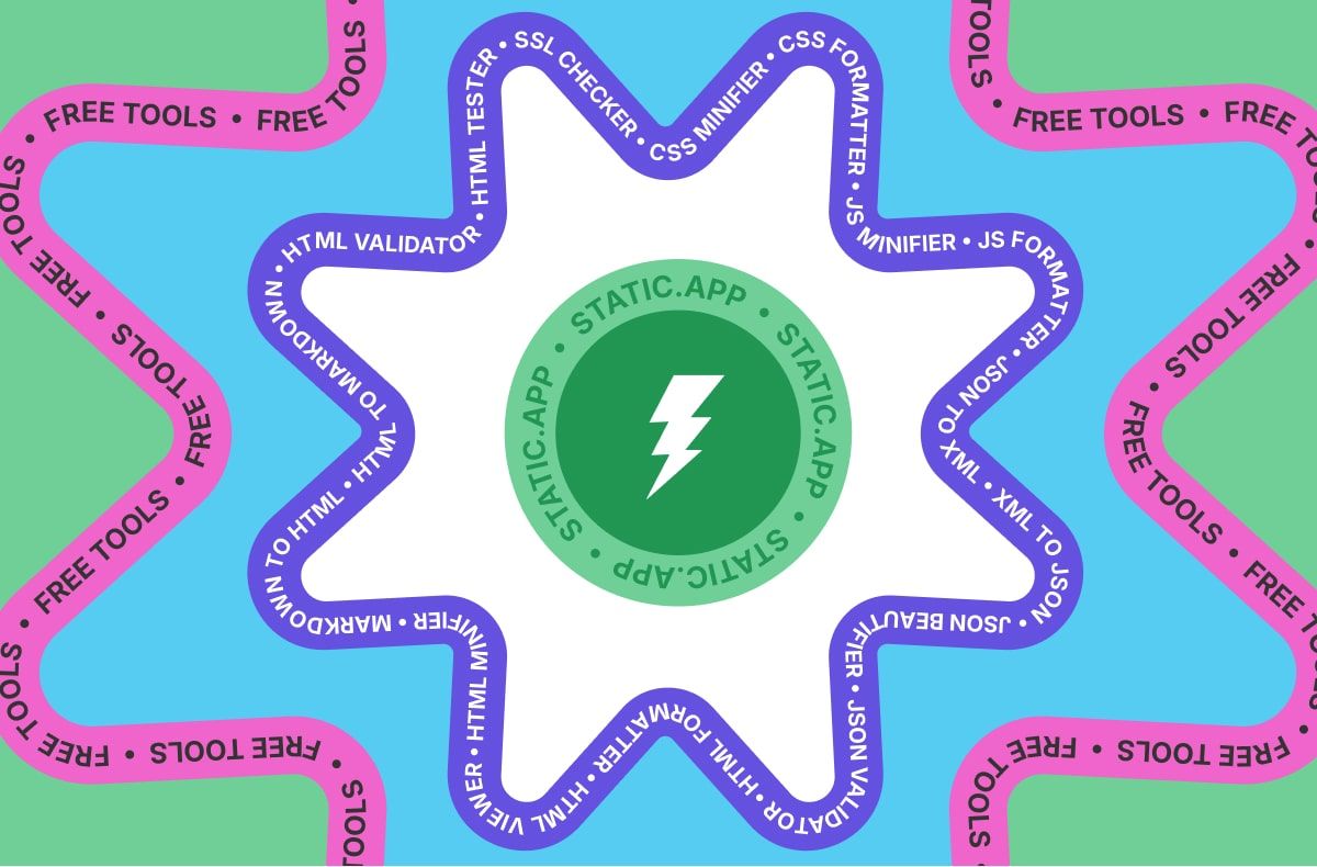 getstaticapp's tweet image. Free online dev tools at Static.app - no signup required! Instantly test, format, beautify &amp;amp; minify your HTML, CSS, JS, JSON (and more) to streamline your workflow.

Try our SSL checker too! 👉 static.app (scroll down)