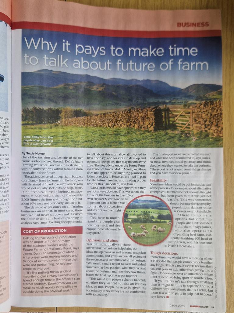 ADAS (@adasgroup) on Twitter photo Planning for the future of the #farm? 🚜 Take the time to talk with everyone involved in business to hear new ideas & explore options says Technical Director James Dunn <a href="/jim_1709/">James Dunn ⚫️⚪️⚽️</a> in <a href="/FarmersWeekly/">Farmers Weekly</a> this week ⬇️
fwi.co.uk/business/busin… Planning for the future of the #farm? 🚜 Take the time to talk with everyone involved in business to hear new ideas & explore options says Technical Director James Dunn <a href="/jim_1709/">James Dunn ⚫️⚪️⚽️</a> in <a href="/FarmersWeekly/">Farmers Weekly</a> this week ⬇️
fwi.co.uk/business/busin…
