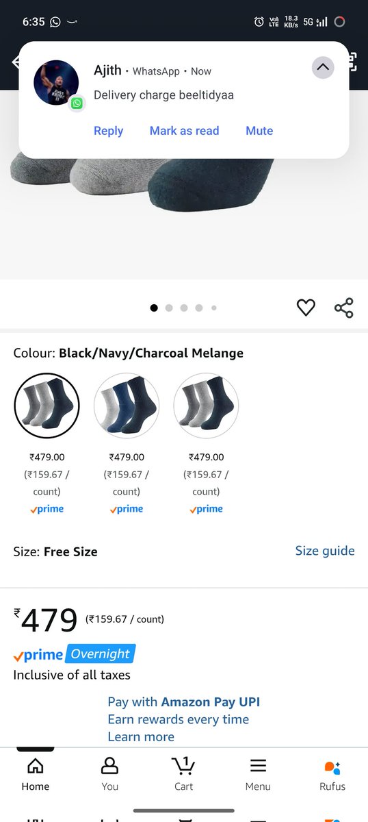 JithuJithe94548's tweet photo. The same product showing different prices . 
For prime subscriber 479
Normal account 370.
I paying monthly 299rs for subscription and looting money from products also . 
#amazon #scamamazon #Scam #jeffbezos @PrimeVideoIN @PrimeVideo @AmazonHelp @JeffBezos https://t.co/ueMem9sHSH
