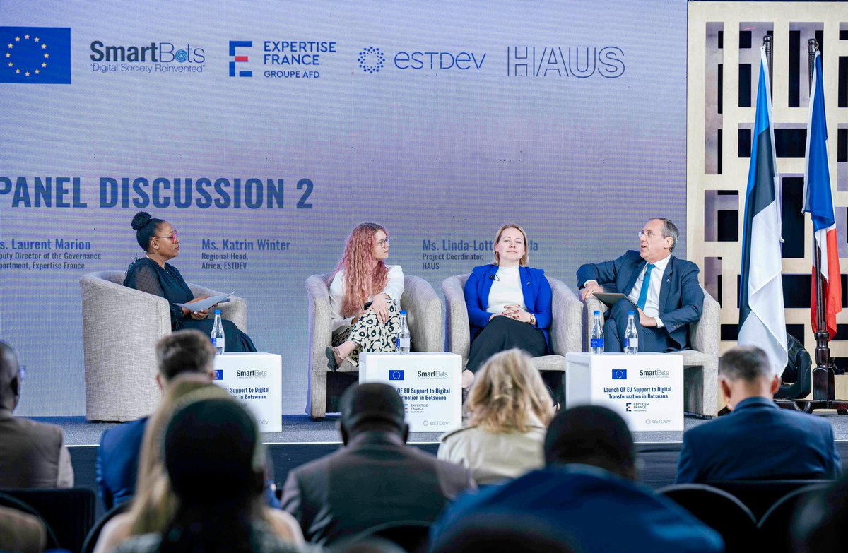 EU and Botswana are partnering to build a digital future for all. 

The EU funded #DigitalTransformation program will boost: 

✔️Digital skills
✔️Smart government 
✔️Connecting communities 
✔️Fueling tech startups

Thanks to 🇪🇪🇫🇮🇫🇷for sharing their cutting-edge digital expertise!