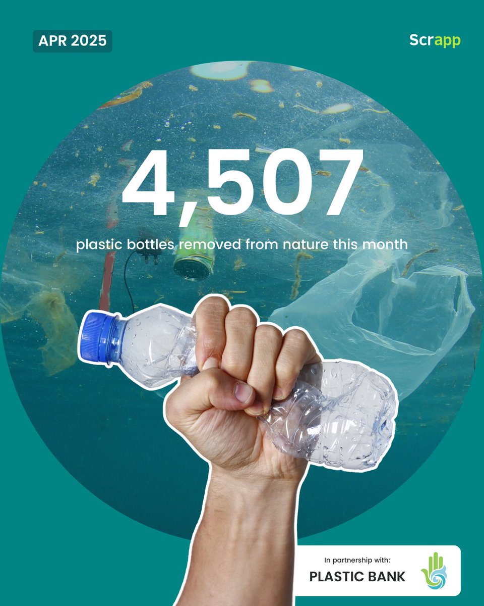 scrappzero's tweet image. 🎯 Plastic Impact Report: April 2025 - 4,507 bottles removed
 
This data isn&apos;t just numbers - it&apos;s verified impact that helps businesses and communities track their sustainability goals in real-time.
 
#Sustainability #WasteReduction #CircularEconomy