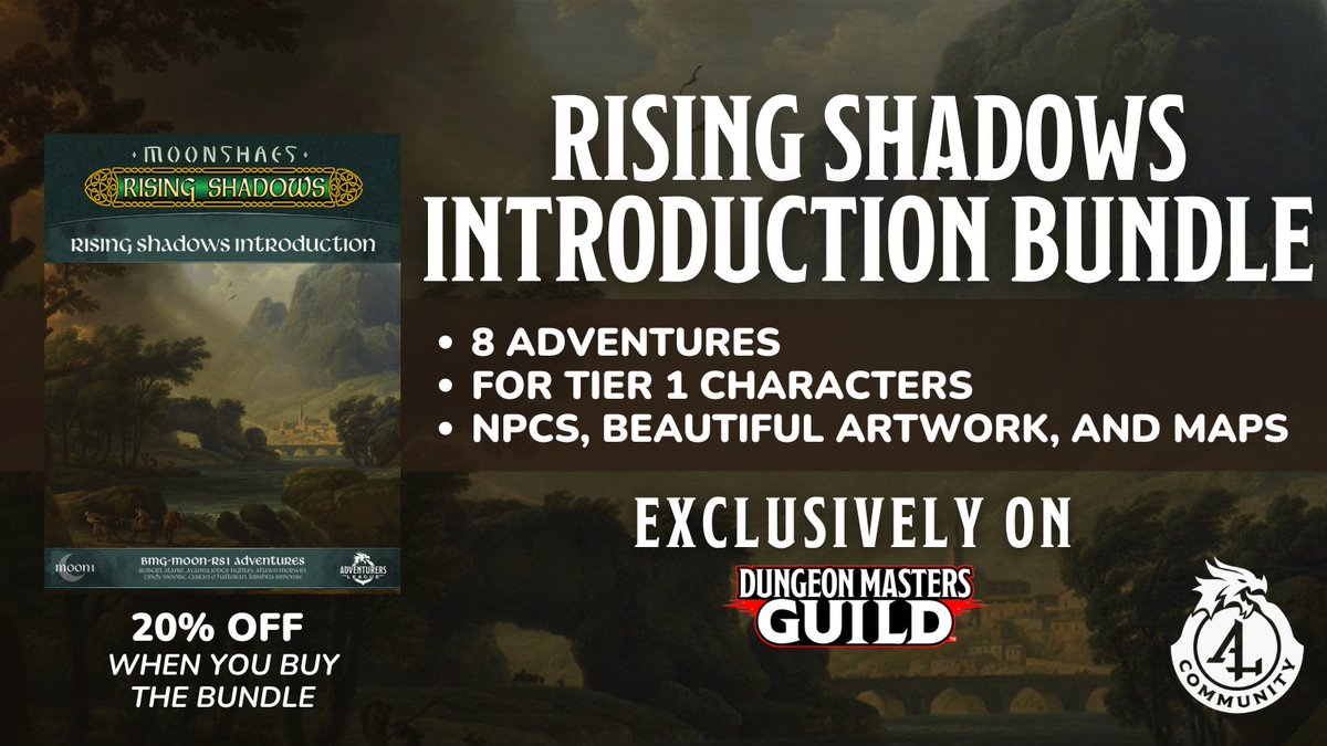 Save 20% with the Rising Shadows bundle from <a href="/baldmangames/">Baldman Games</a> 

Get it here: tinyurl.com/mr2y8vt3

Venture into the perilous beauty of the Moonshae Isles, where every corner brims with intrigue, danger, and ancient treasures waiting to be claimed.

#dungeonsanddragons #dnd5e