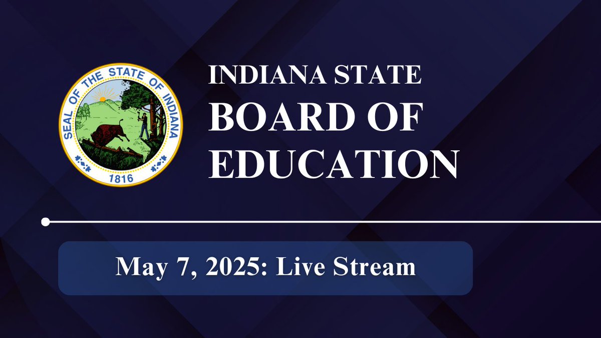 Stream the Indiana State Board of Education meeting this morning beginning at 9 a.m. ET here: youtube.com/live/z5w4YeLSv…