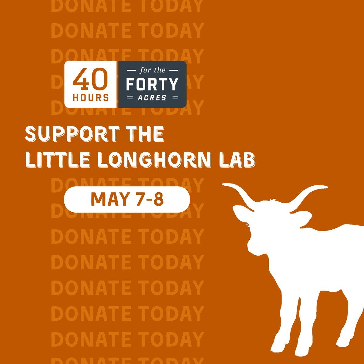 TODAY you can support the Little Longhorn Lab! We empower children with language delays/autism through free, research-backed caregiver coaching. 🗨️👥

This 40 Hours for the Forty Acres (May 7/8), your gift helps us turn science into support.
🔗tinyurl.com/3jy6ydjs