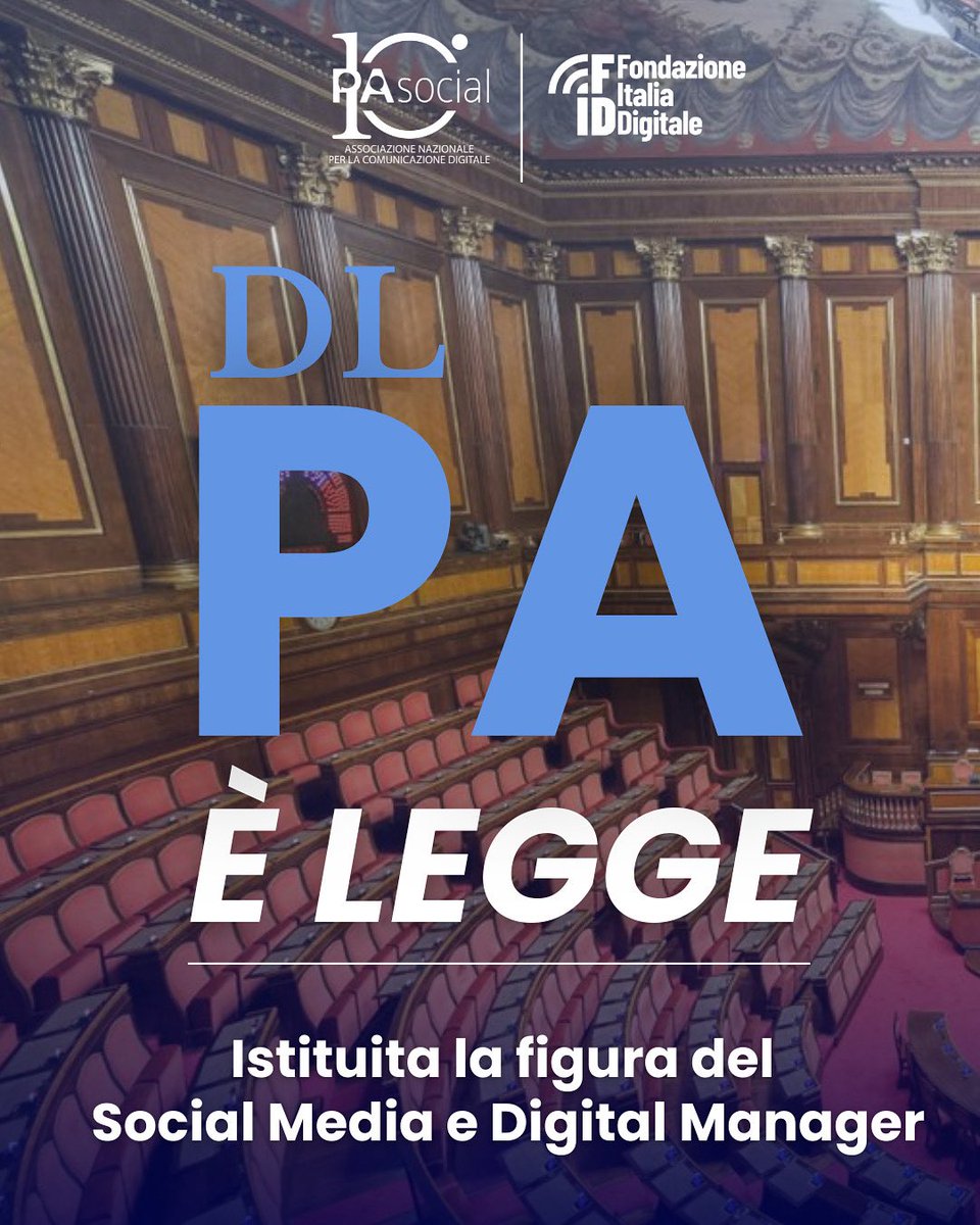 🆕 Dl Pa è legge, via libera anche del Senato. Istituita la figura del Social media e Digital manager 🎯🥳📱

#pasocial10 #DigitalePopolare