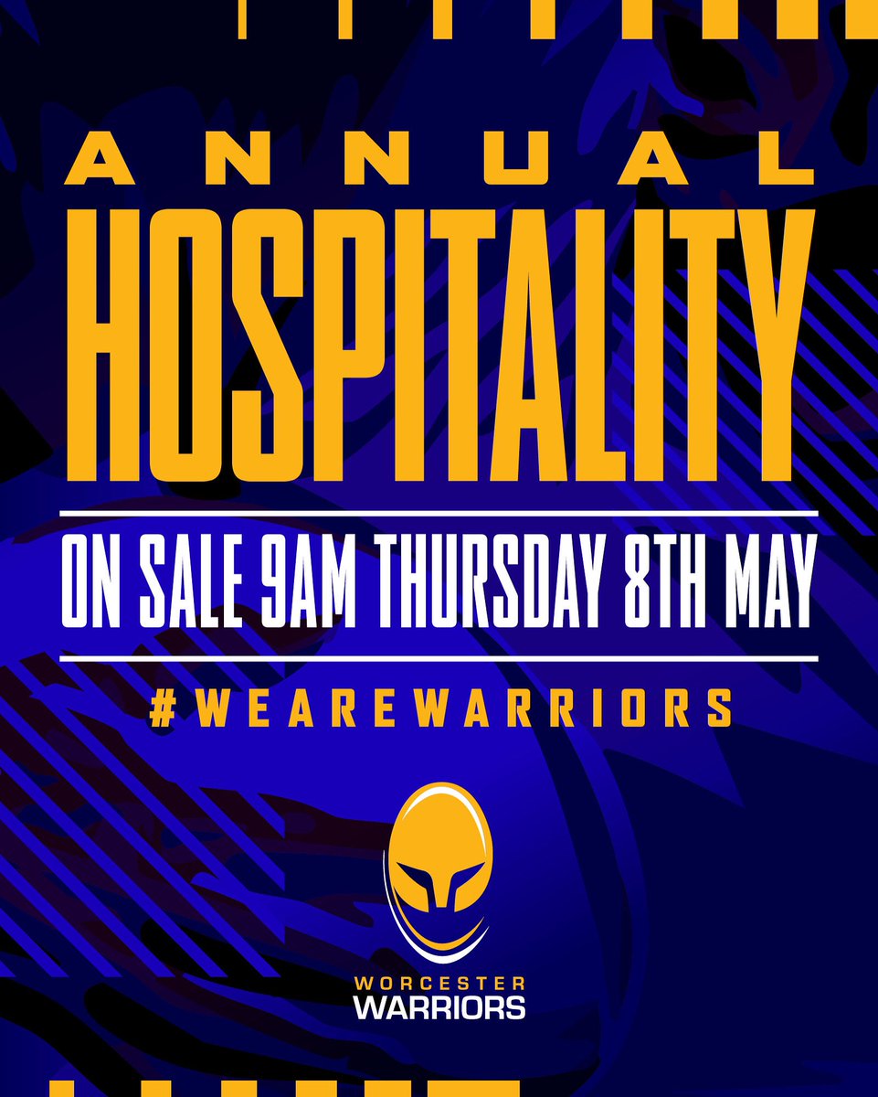 The countdown is on – VIP Hospitality for Worcester Warriors goes on sale at 9am this Thursday, 8th May:
✅ Click Here to Access the VIP Hospitality Page – live at 9am on Thursday: warriors.co.uk/hospitality/
Secure your VIP experience and elevate your match day!