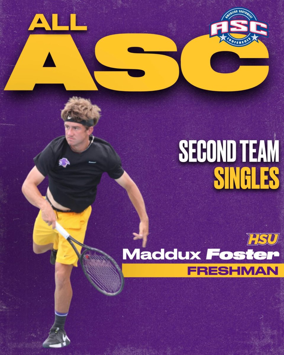 Congratulations to Maddux Foster on being selected to the ASC All-Conference Second Team Singles! <a href="/WTfan1974/">CMG</a> <a href="/JaimeBoswell2/">Jaime Boswell</a>