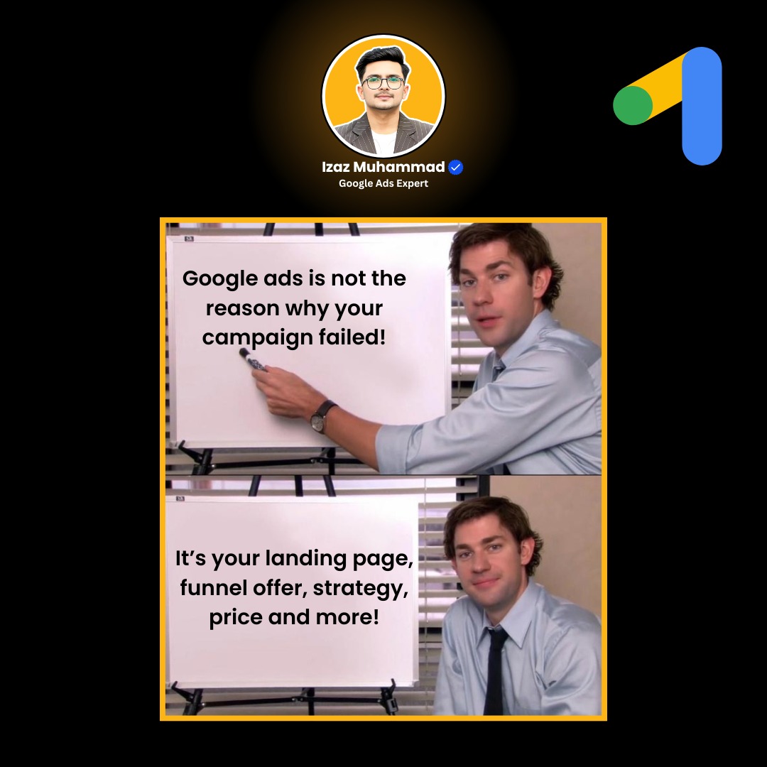 izazgoogleads's tweet image. Google Ads didn’t fail — your funnel did.
Clicks without conversions?
It’s usually not the ad.
It’s the landing page, the offer, the strategy, the follow-up.
Google Ads just reveals what’s broken.
Fix what happens after the click that’s where growth lives.
#GoogleAds #FunnelFix
