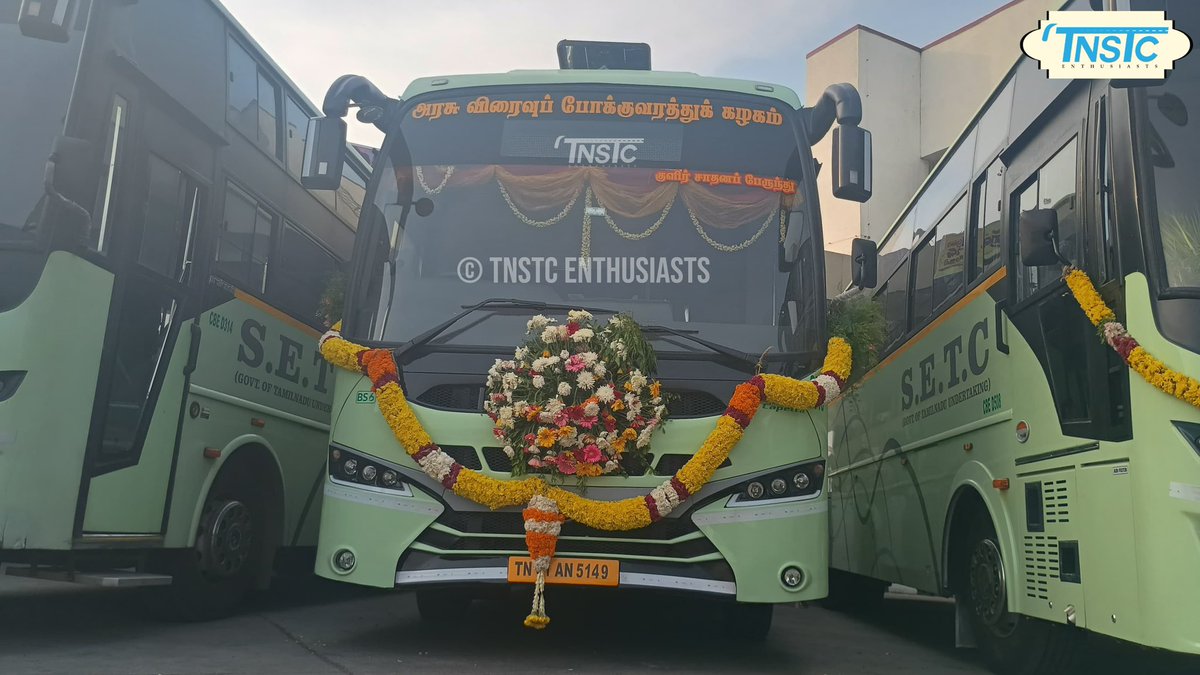 tnstcbus's tweet photo. #Exclusive
🚍🚌Honourable Tamilnadu Chief Minister Mr. M. K. Stalin along with Transport Minister Mr. S S Sivasankar Flagged off Brand new UD, AC buses for SETC. 🎊🎉
(07 May 2025) Wednesday 
Album: 3

@tnstcbus @arasubus @sivasankar1ss 
TNSTC Enthusiasts https://t.co/krr02Ut9OK