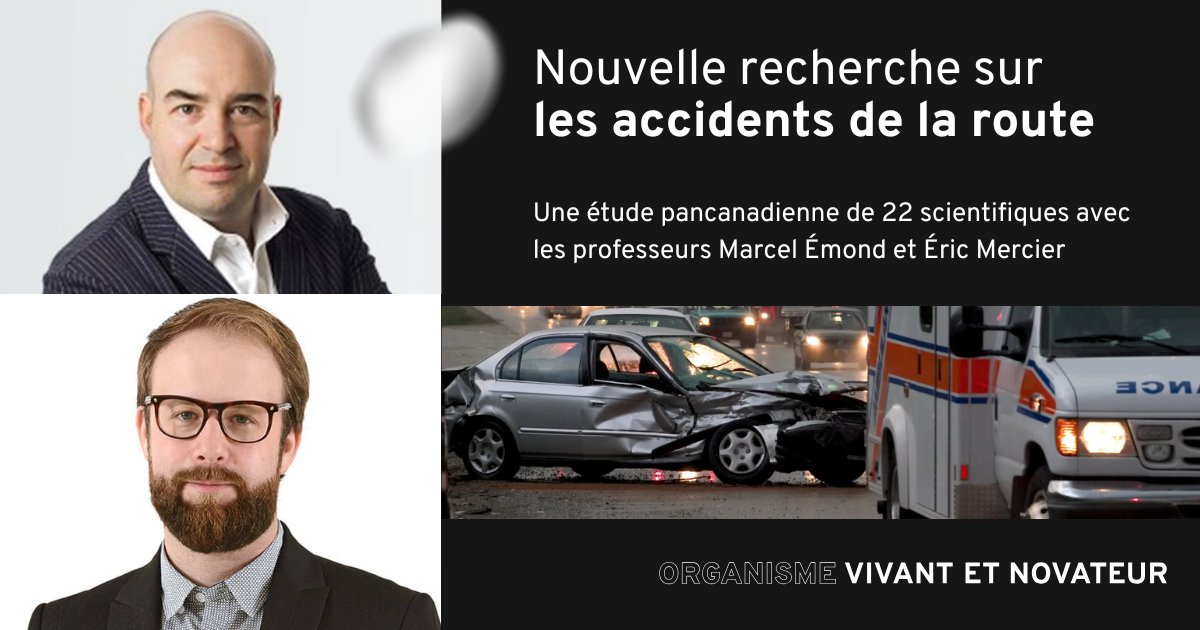 Plus de la moitié des automobilistes blessés lors d'un accident de la route auraient consommé des substances altérant leurs facultés. 
C'est ce que révèle une étude menée par 22 chercheurs, dont les professeurs Marcel Émond et Éric Mercier.👇
bit.ly/4d8DAHd