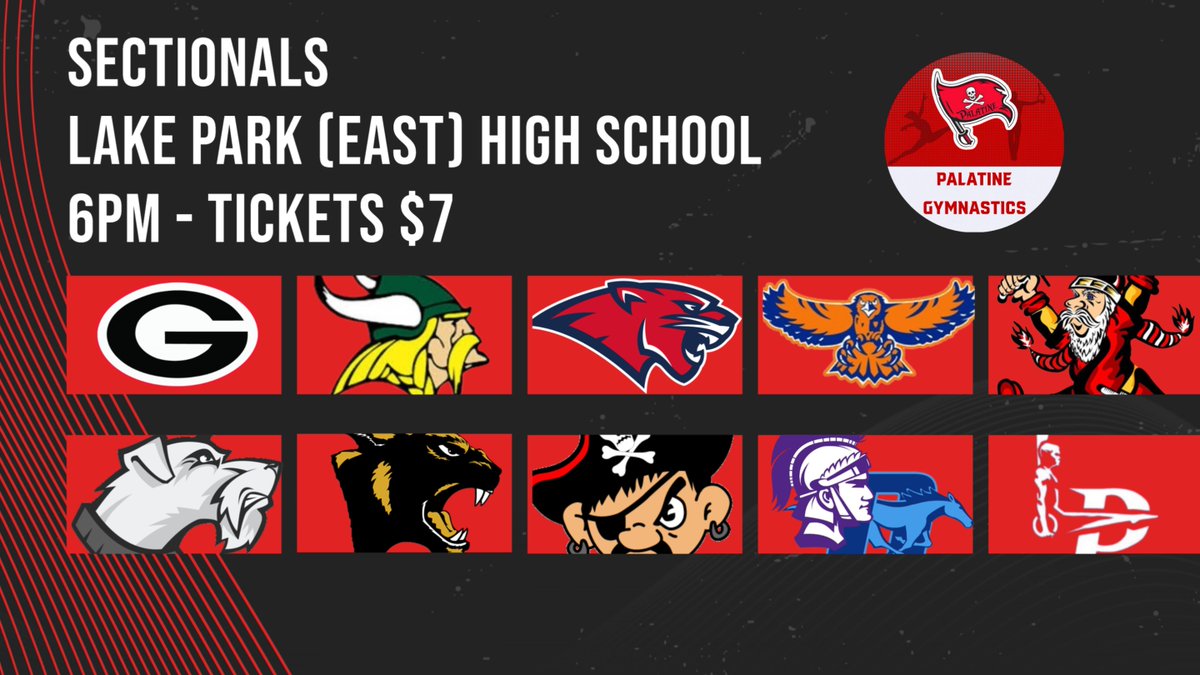 Sectionals tonight @ Lake Park (East) - 6pm! 

This is our time! We need your help! Let's bring the full might of Palatine! 

GO PIRATES 🏴‍☠️

<a href="/PiratesofPHS/">Palatine High School</a>
<a href="/PalatineATC/">Palatine ATC</a>
<a href="/PalAthletics/">Palatine Athletics</a>
<a href="/phscutlass/">PHS Cutlass</a>
<a href="/PHSPirateBoost/">PalatineHSBoosters</a>
<a href="/IHSGCA1961/">IHSGCA</a>

#phsgymnastics #hsgymnastics #gymnastics