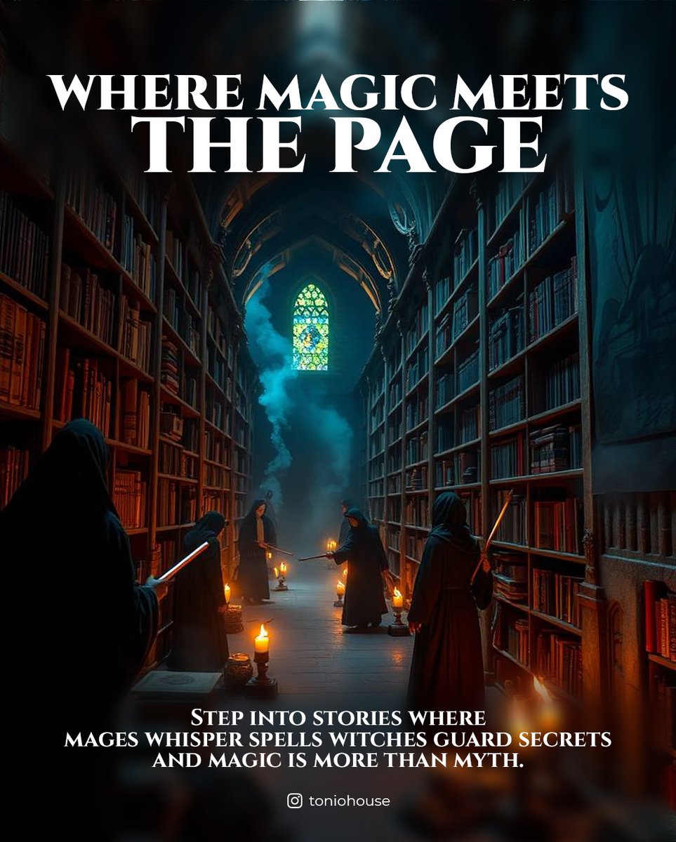 TheMage428's tweet image. In the heart of forgotten libraries, ancient pages still whisper.
Wander among shadows where spells linger in the air, secrets sleep between the shelves, and every story casts its own enchantment.
✨ The magic isn’t lost—it’s waiting to be read.
#DarkAcademia #MagicLibrary…