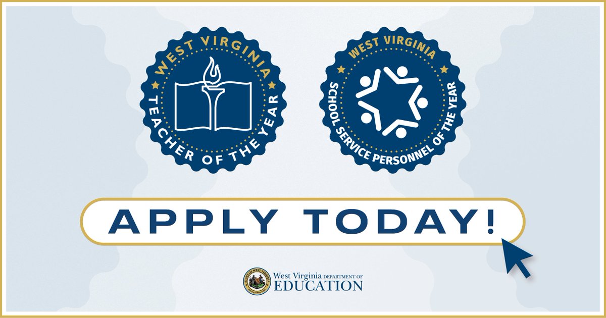 🚨 Application Due Date 🚨

Calling all 2026 County Teachers and Service Personnel of the Year! Make sure to get your state-level applications submitted by May 12!

Teacher of the Year Application 👉 bit.ly/4jK2qiQ.

Service Personnel of the Year Application 👉