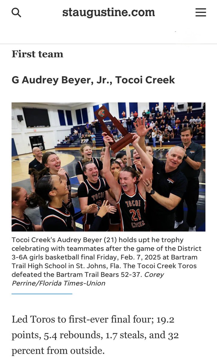 So thankful to be named All-St John’s county player of the year!! <a href="/TocoiCreekGBB/">Tocoi Creek Lady Toros</a> <a href="/CFreemanJAX/">Clayton Freeman</a> <a href="/ECunitedbball/">eastcoastunited</a> <a href="/EcuNflorida/">ECU_NFlorida</a>