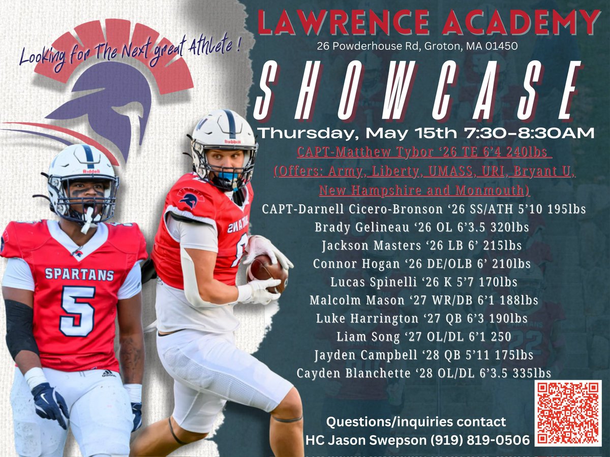 One wk away! Come see our Spartans work at our Showcase! (including incoming transfers)! MAY 15TH at 730AM!