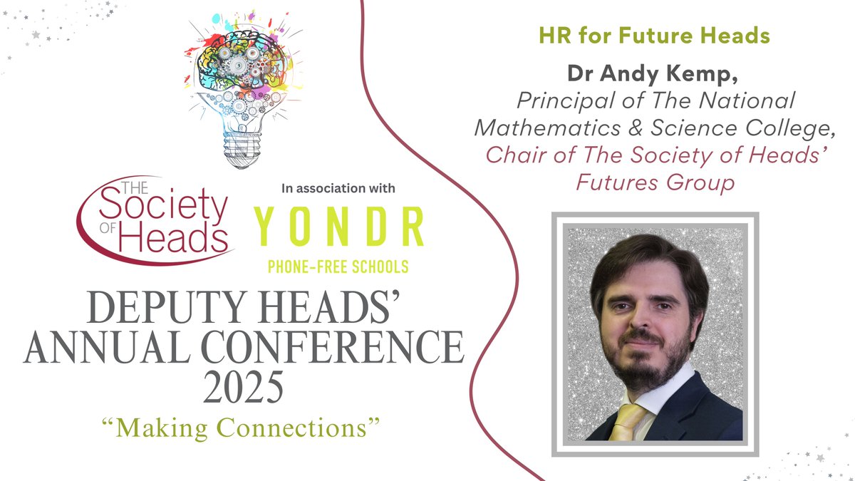 The Society of Heads (@societyofheads) on Twitter photo Our delegates will now enjoy a panel session
“Working in Schools of The Future” -
Welcome to <a href="/andykemp/">Dr Andy Kemp</a>, Principal of <a href="/natmatsci/">The National Mathematics and Science College</a> who will be discussing -
"HR for Future Heads"
at the Deputy Heads' Annual Conference 2025, sponsored by YONDR
#SoHDeputyHeads Our delegates will now enjoy a panel session
“Working in Schools of The Future” -
Welcome to <a href="/andykemp/">Dr Andy Kemp</a>, Principal of <a href="/natmatsci/">The National Mathematics and Science College</a> who will be discussing -
"HR for Future Heads"
at the Deputy Heads' Annual Conference 2025, sponsored by YONDR
#SoHDeputyHeads
