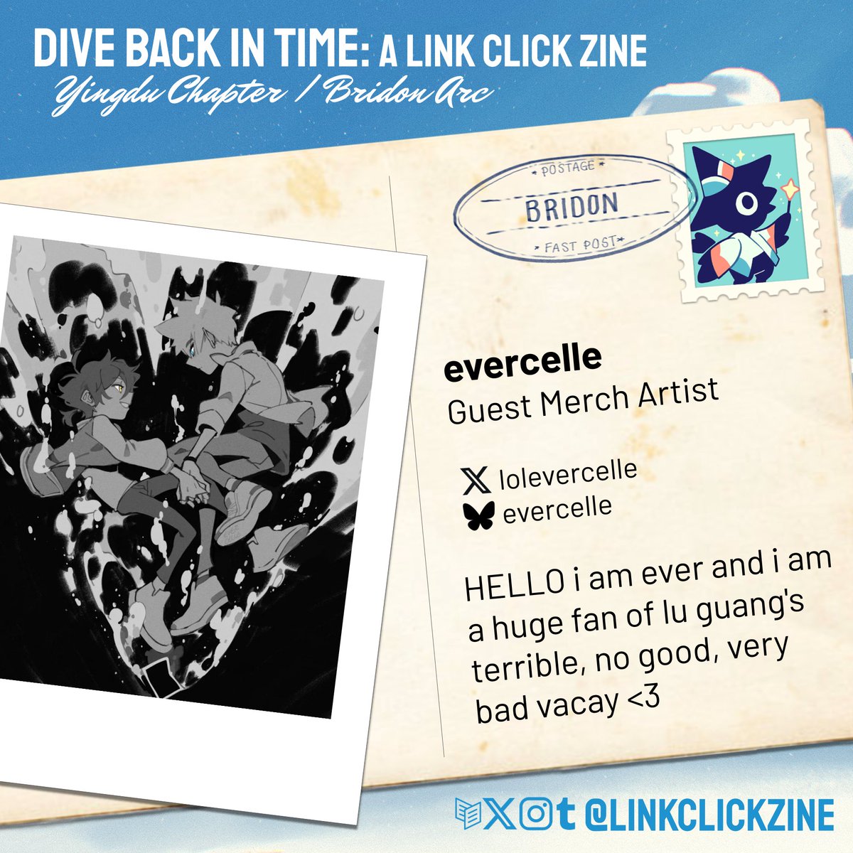 linkclickzine's tweet image. 📷 GUEST INTRODUCTIONS 📸
And finally, to wrap up our roster of guest artists - we would like to introduce you to our guest merch artist @lolevercelle!