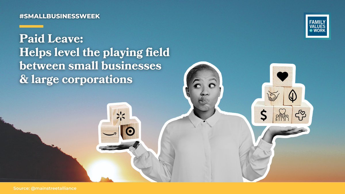 Happy #SmallBusinessWeek! Small businesses are the backbone of our economy - they have created 10.5 million net new jobs since 2000, and their owners and employees need #paidleave so their families can thrive. Will you stand with us? Visit our website!
#FCA #FamilyCareAct