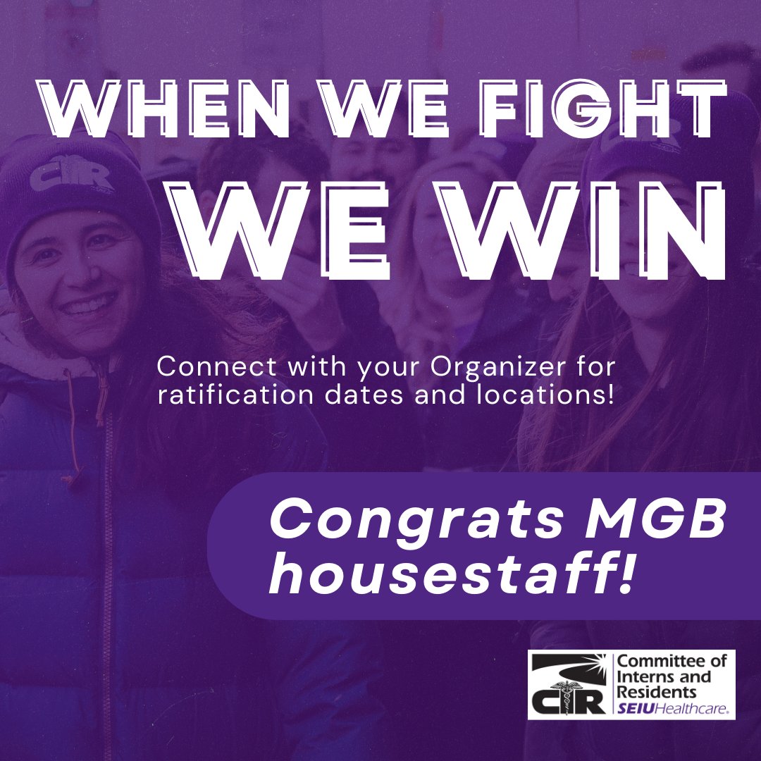 After nearly two years of negotiations, consistent union action, and a growing coalition of support, the resident physicians, interns, and fellows at @massgeneralbrigham have reached a Tentative Agreement on our first labor contract!