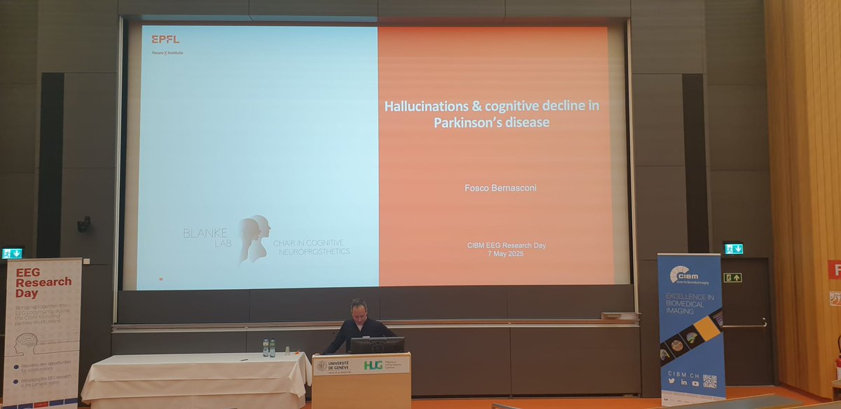 CIBM_ch's tweet image. 🧠⚡ Session 3 at #CIBM #EEGResearchDay showcased powerful clinical applications: on brain stimulation for lesion recovery, on attention markers, on Parkinson's hallucinations, and on human sleep disorders.