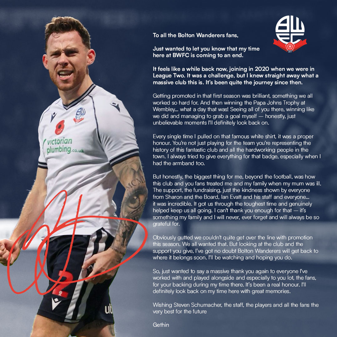 A message from Gethin Jones ✉️🤍

#bwfc
