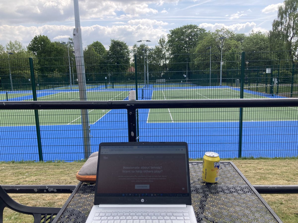 Fantastic backdrop for office work today at Parr Fold Park. Great courts and a lovely cafe too! <a href="/SalfordLeisure/">Salford Community Leisure (SCL)</a>