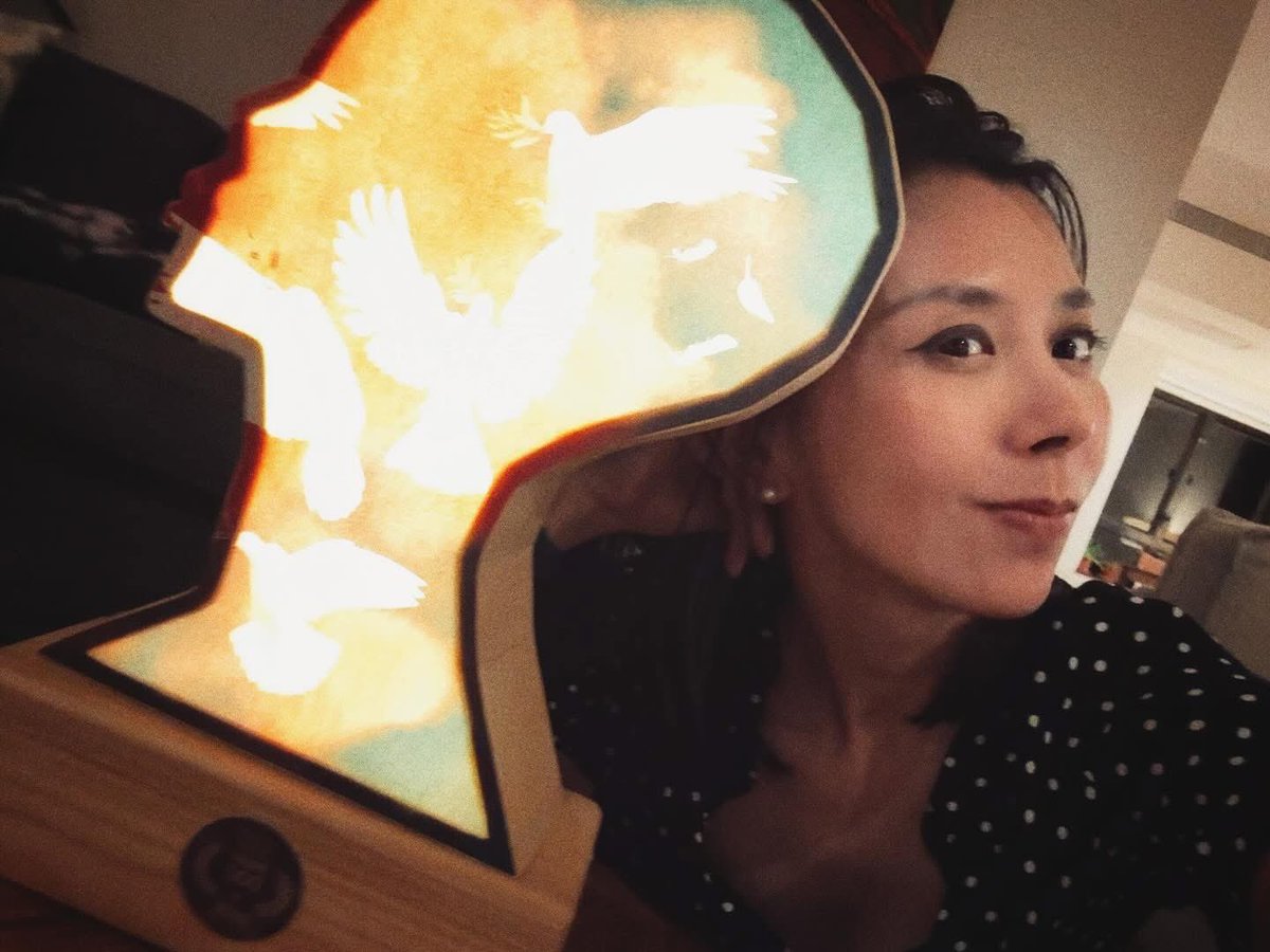 Got my MujerDoc trophy from Spain. It literally glows in the dark! #DaughtersofPutien #WomenAward