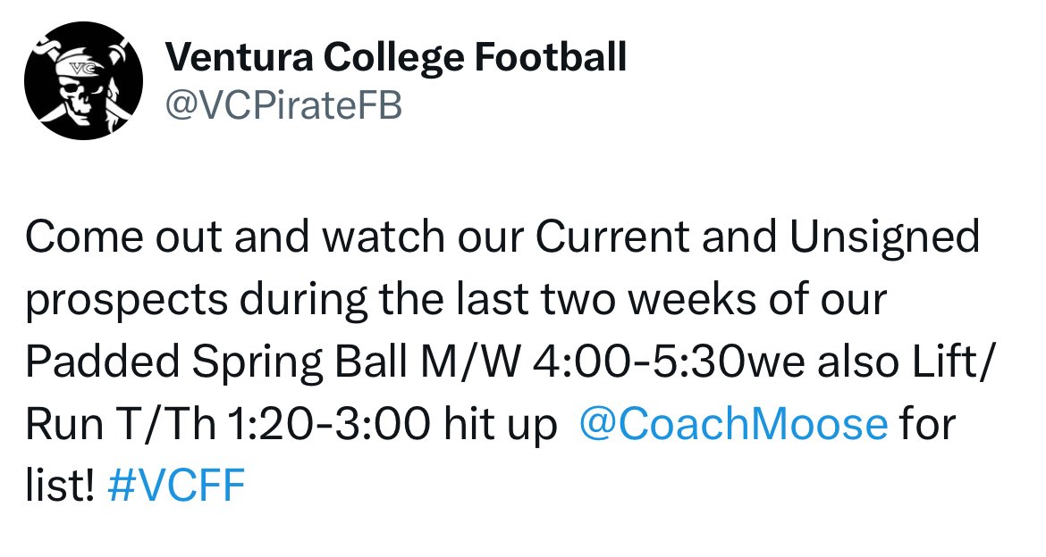 Coach Moon (@mikemoon42) on Twitter photo 2025 Qualifier QB Dominic Duran is enrolled and currently practicing with VC. <a href="/DominicDuran03/">Dominic Duran</a> <a href="/CoachMoose/">Steve Mooshagian ™️🇺🇸</a> <a href="/VCPirateFB/">Ventura College Football</a> 2025 Qualifier QB Dominic Duran is enrolled and currently practicing with VC. <a href="/DominicDuran03/">Dominic Duran</a> <a href="/CoachMoose/">Steve Mooshagian ™️🇺🇸</a> <a href="/VCPirateFB/">Ventura College Football</a>