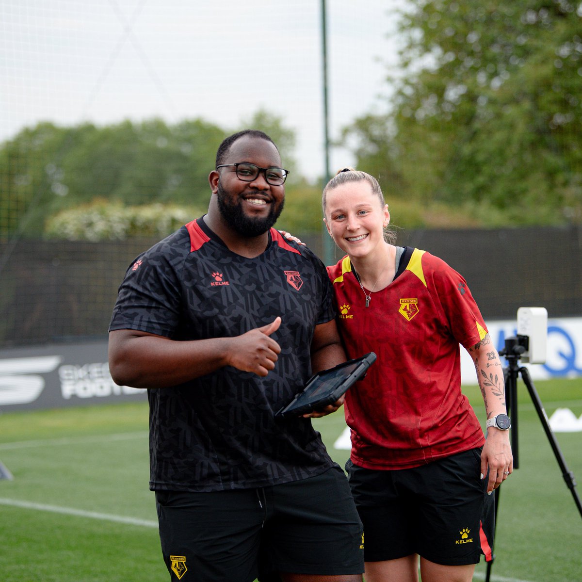 The smile says it all 🥰 So good to get the boots back on and back out on the grass🤩 Now let’s get to work💛🐝 <a href="/WatfordFCWomen/">Watford FC Women</a>