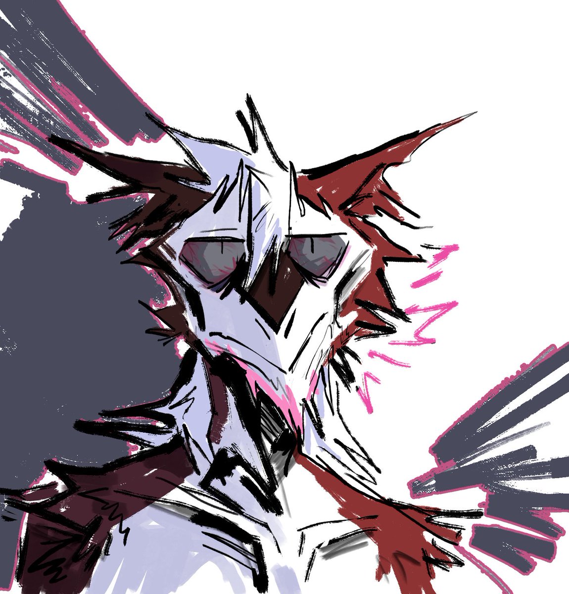 Red eyes after hours of drawing