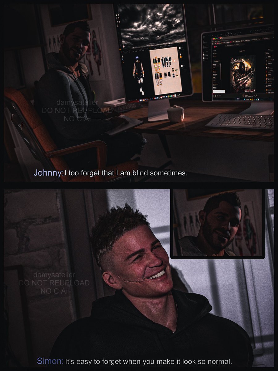 damysatelier's tweet image. Blind x Disabled au 🫶🏻
Posting it on my main as well just as a test…💕
#Ghoap #GhostSoap #SimonRiley #JohnMacTavish #COD #BlindAu
